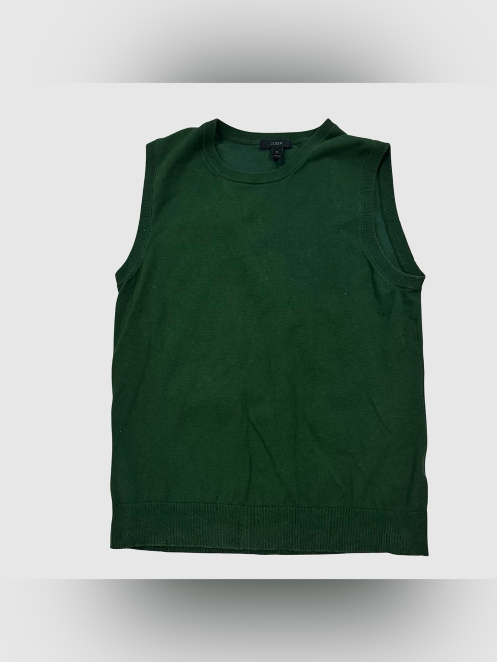 J Crew Forest Green Jackie Shell Sleeveless Knit Sweater Vest Top M 29349
